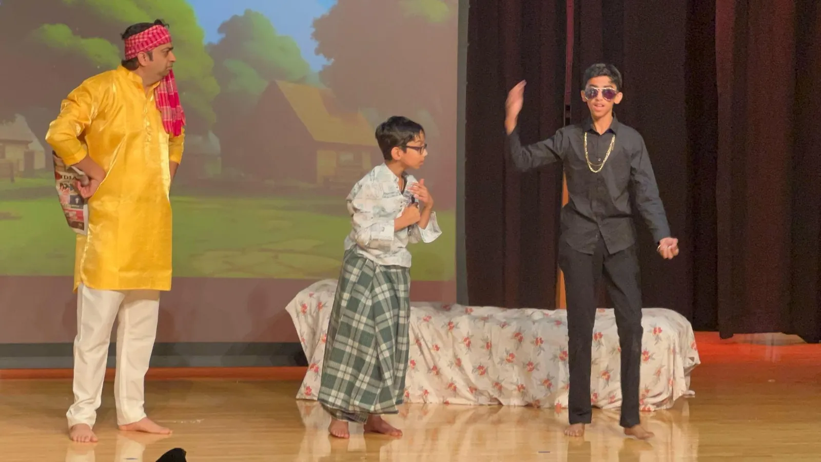 A skit on stage at North Brunswick India Day